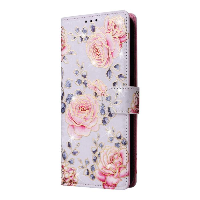 Bild 6, Samsung Galaxy S25 Fodral RFID Rosa Blommor