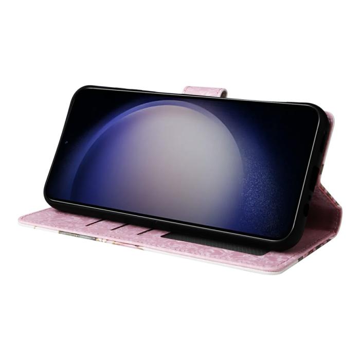 Bild 3, Samsung Galaxy S25 Fodral RFID Rosa Blommor