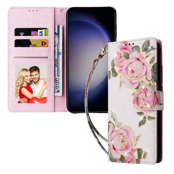 Bild 5, Samsung Galaxy S25 Fodral RFID Rosa Blommor