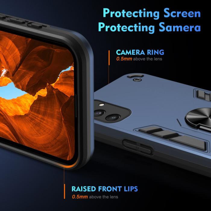 Bild 4, Samsung Galaxy S25 Skal Hybrid Armor Ring Blå