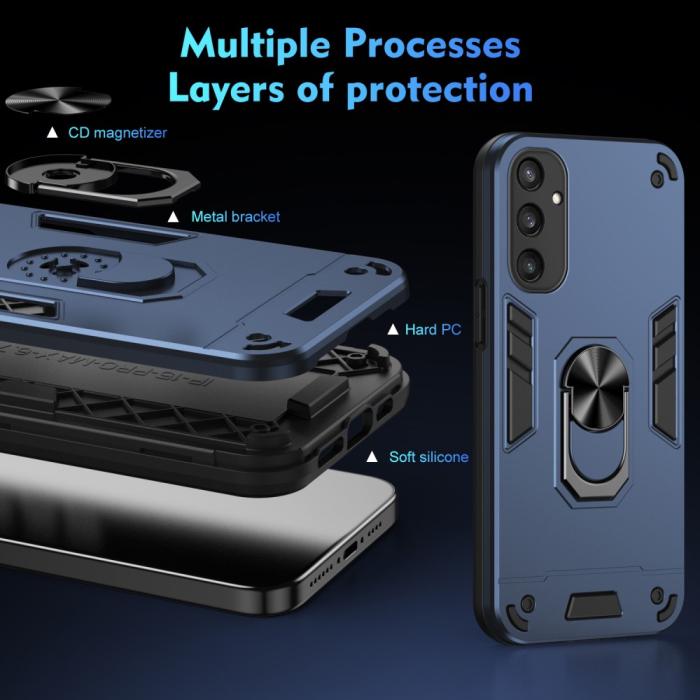 Bild 6, Samsung Galaxy S25 Skal Hybrid Armor Ring Blå