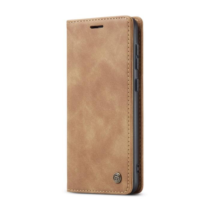Bild 2, CASEME Galaxy S25 Fodral Flip Retro Läder Brun