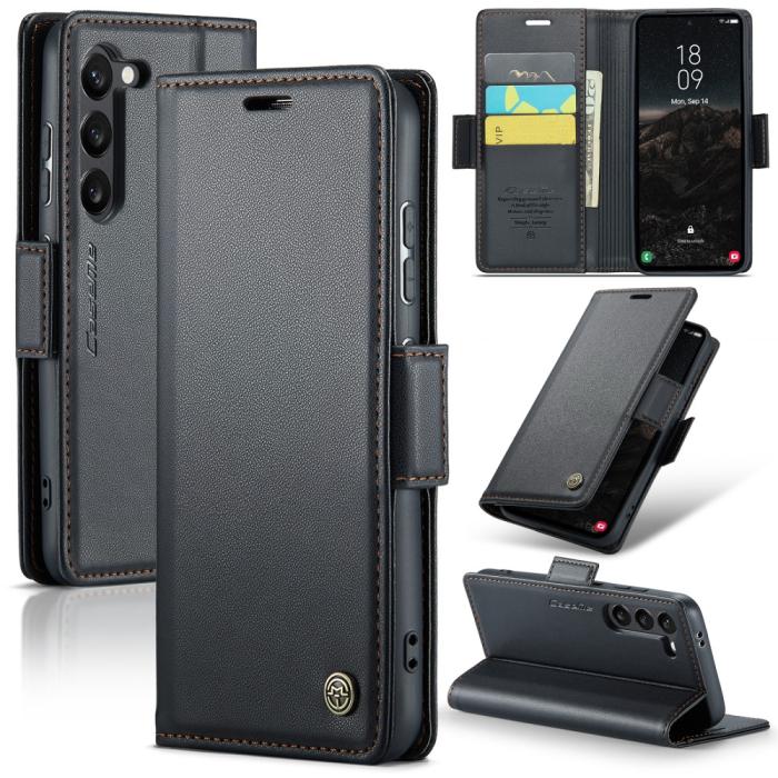 Bild 1, CASEME Samsung Galaxy S25 Fodral RFID Läder Svart