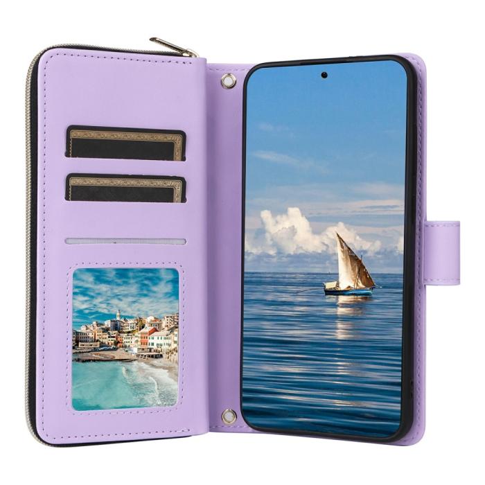 Bild 2, Samsung Galaxy S25 Fodral Rhombus Läder Lila