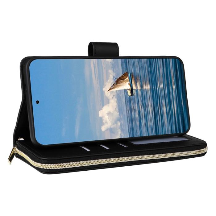 Bild 4, Samsung Galaxy S25 Fodral Rhombus Läder Svart