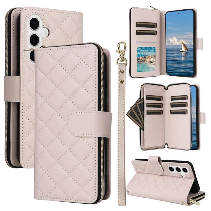 Bild 1, Samsung Galaxy S25 Fodral Rhombus Läder Beige