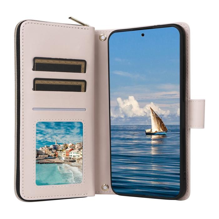 Bild 2, Samsung Galaxy S25 Fodral Rhombus Läder Beige