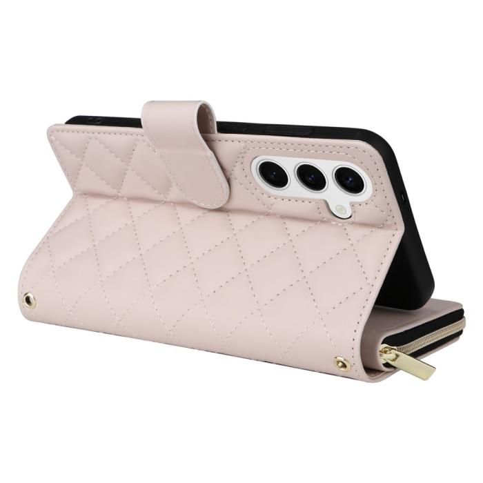 Bild 5, Samsung Galaxy S25 Fodral Rhombus Läder Beige