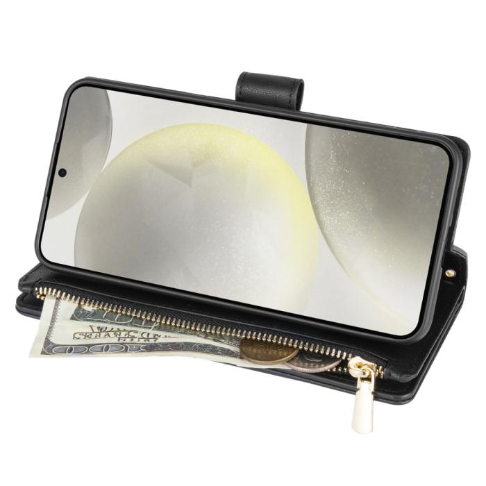 Bild 2, Samsung Galaxy S25 Fodral Läder Rhombus Svart