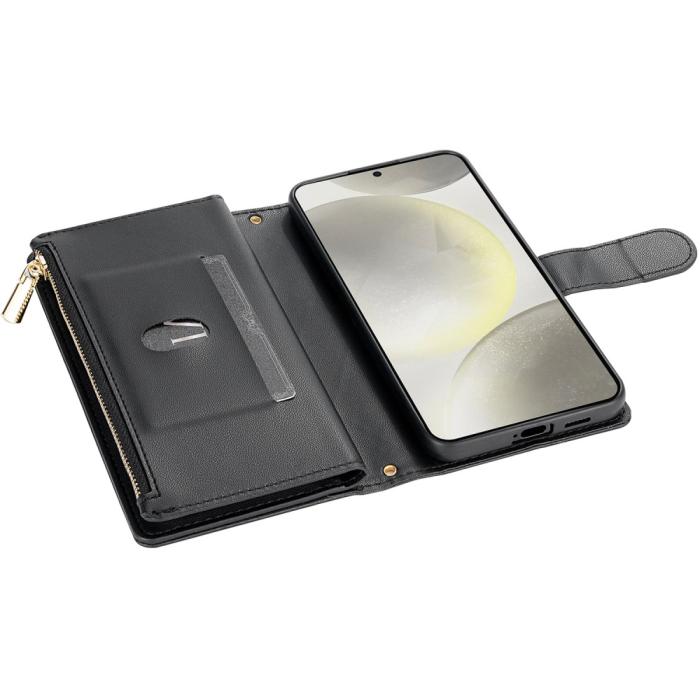 Bild 4, Samsung Galaxy S25 Fodral Läder Rhombus Svart