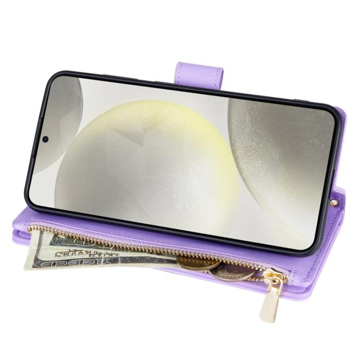 Bild 2, Samsung Galaxy S25 Fodral Läder Rhombus Lila