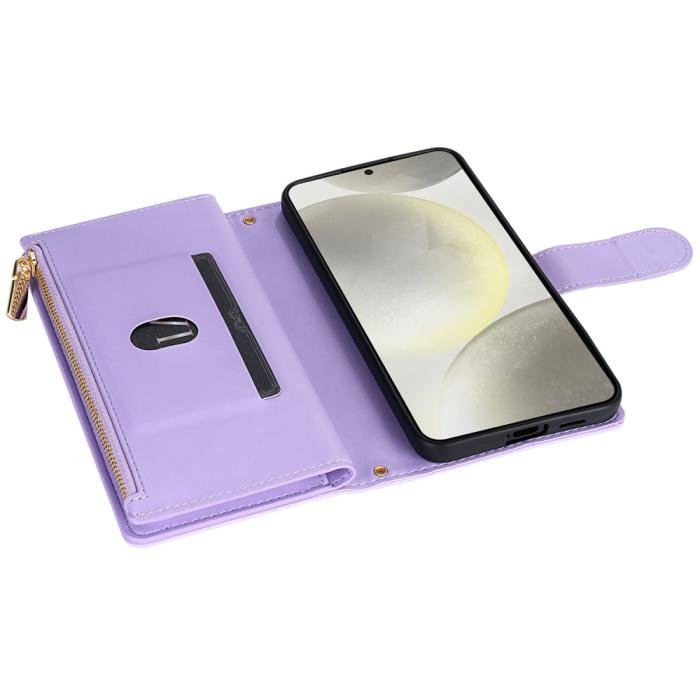 Bild 4, Samsung Galaxy S25 Fodral Läder Rhombus Lila