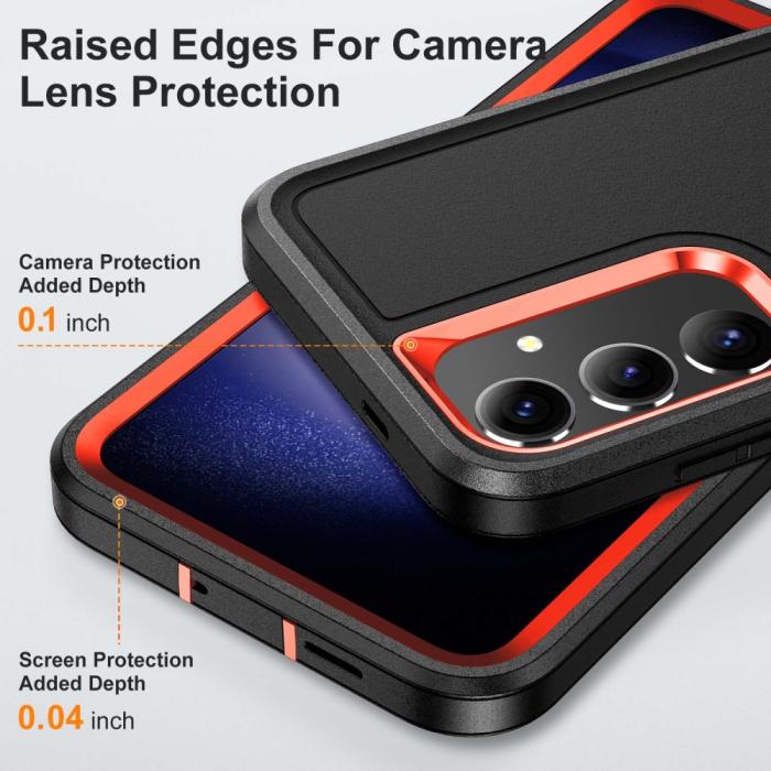 Bild 4, Samsung Galaxy S25 Skal Extreme Hybrid Kickstand Svart/Orange