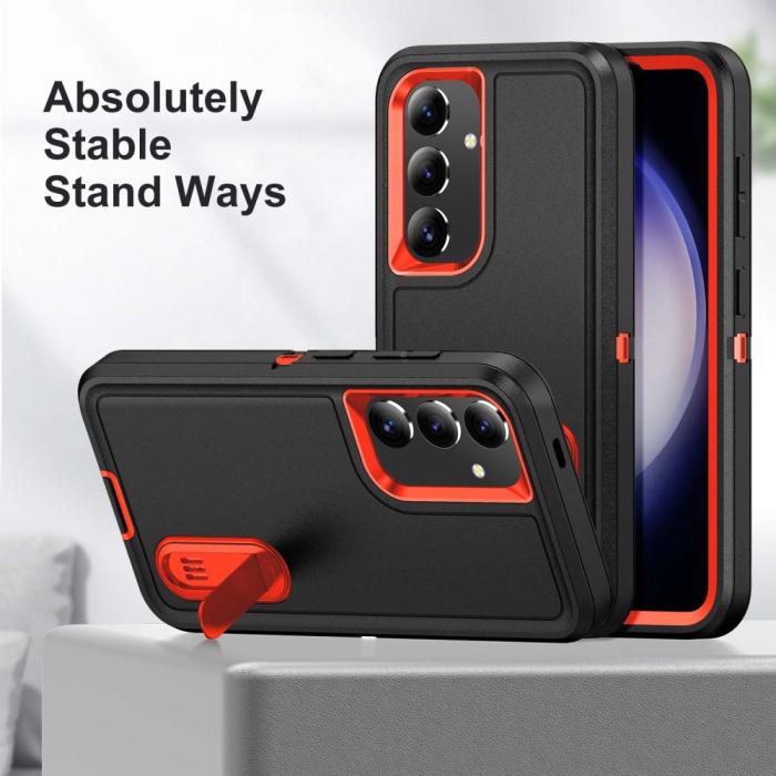 Bild 5, Samsung Galaxy S25 Skal Extreme Hybrid Kickstand Svart/Orange