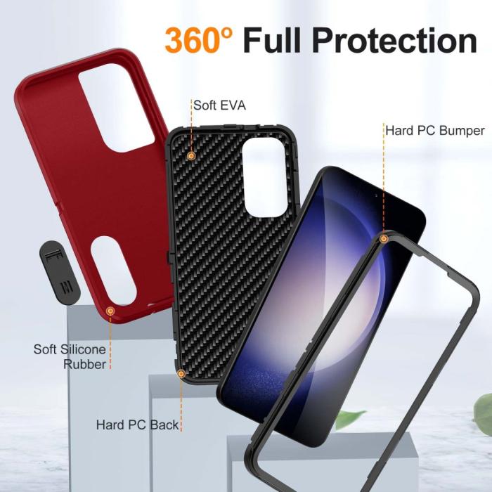 Bild 3, Samsung Galaxy S25 Skal Extreme Hybrid Kickstand Röd
