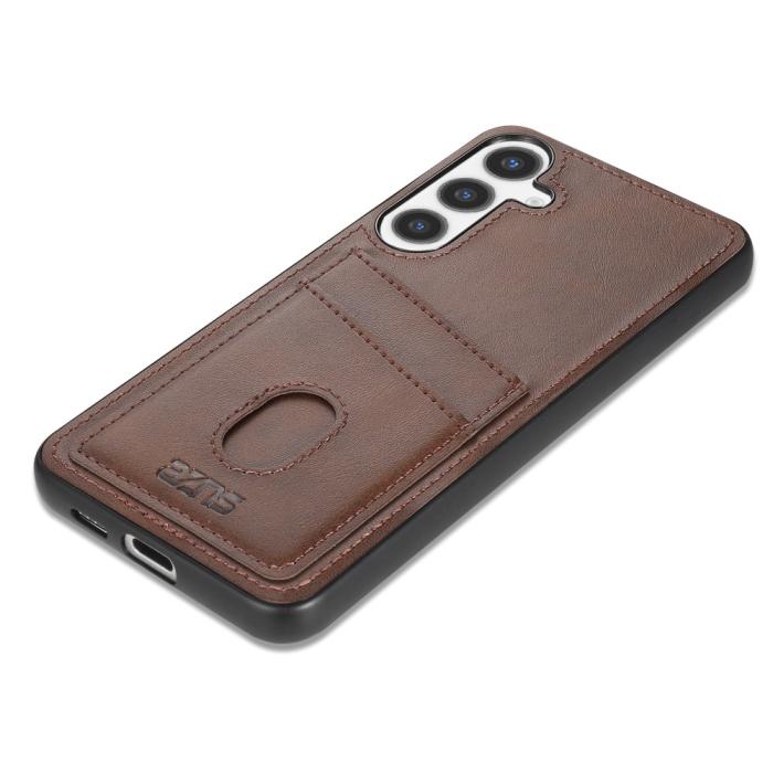 Bild 4, AZNS Samsung Galaxy S25 Skal Med Kortfack Läder Brun