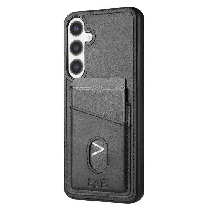 Bild 3, AZNS Samsung Galaxy S25 Skal Med Kortfack Läder Svart