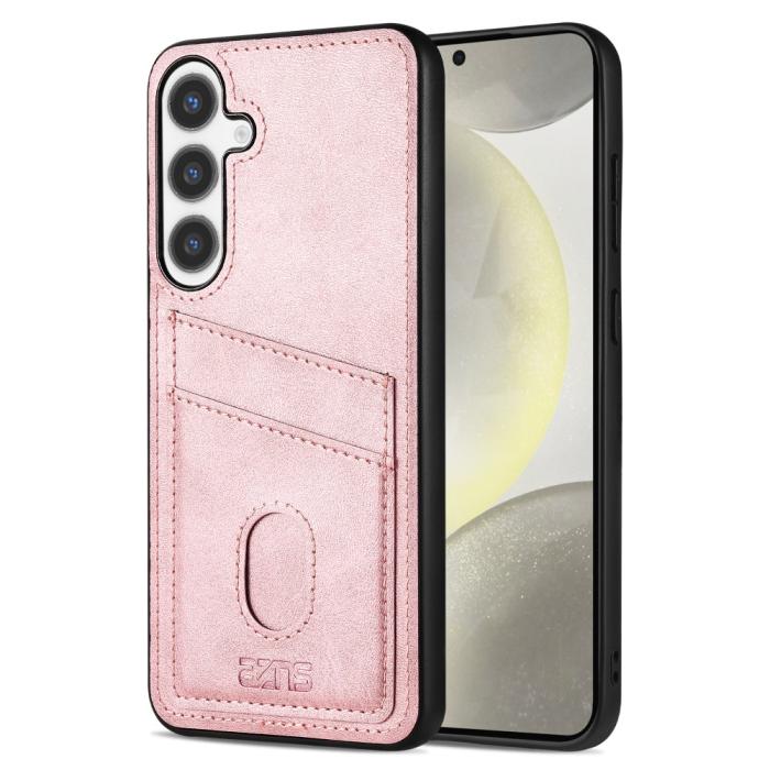 Bild 1, AZNS Samsung Galaxy S25 Skal Med Kortfack Läder Roséguld