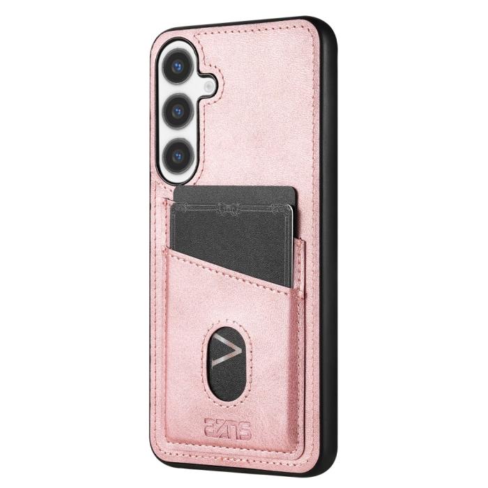 Bild 3, AZNS Samsung Galaxy S25 Skal Med Kortfack Läder Roséguld