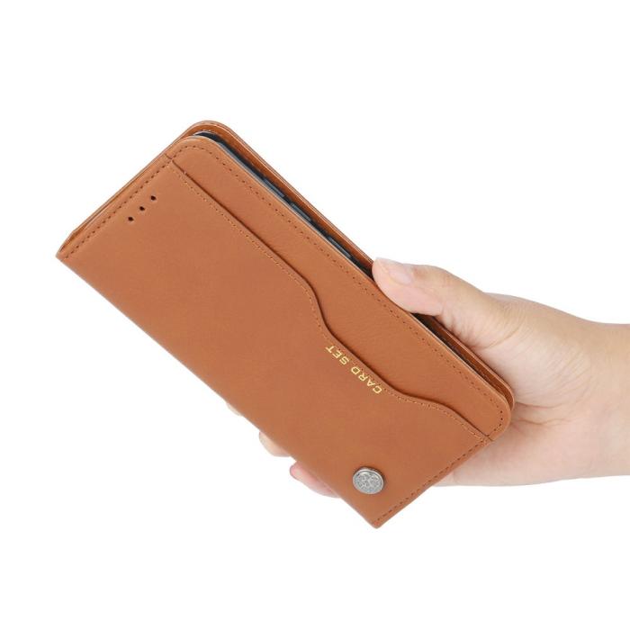 Bild 4, Samsung Galaxy S25 Fodral Flip Läder Med Kortficka Vinröd