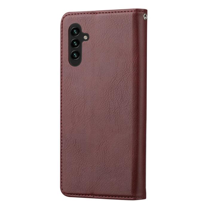 Bild 6, Samsung Galaxy S25 Fodral Flip Läder Med Kortficka Vinröd