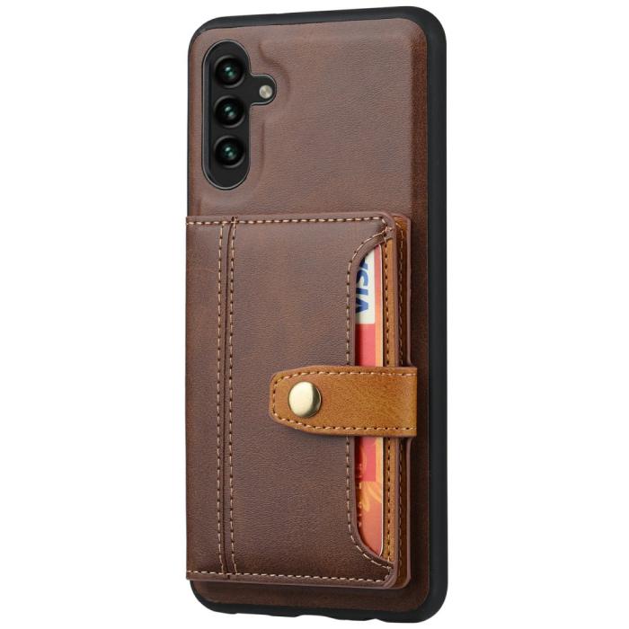Bild 6, Samsung Galaxy S25 Läder Skal Med Kortfack Brun