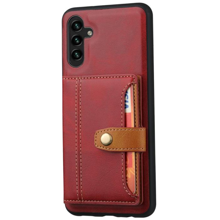 Bild 6, Samsung Galaxy S25 Läder Skal Med Kortfack Röd