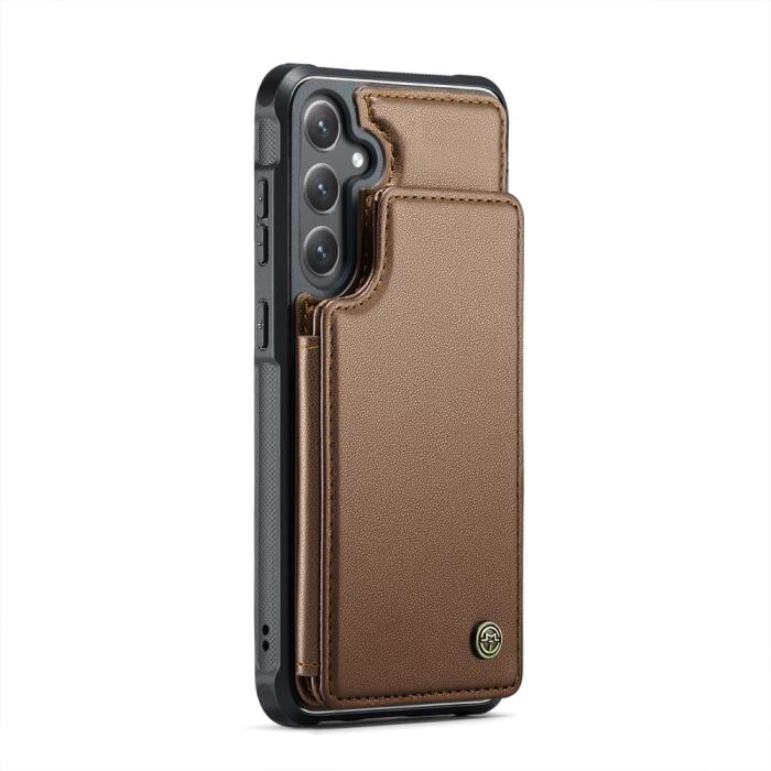 Bild 2, CASEME Samsung Galaxy S25 Skal RFID Kickstand Brun