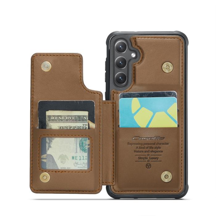 Bild 3, CASEME Samsung Galaxy S25 Skal RFID Kickstand Brun