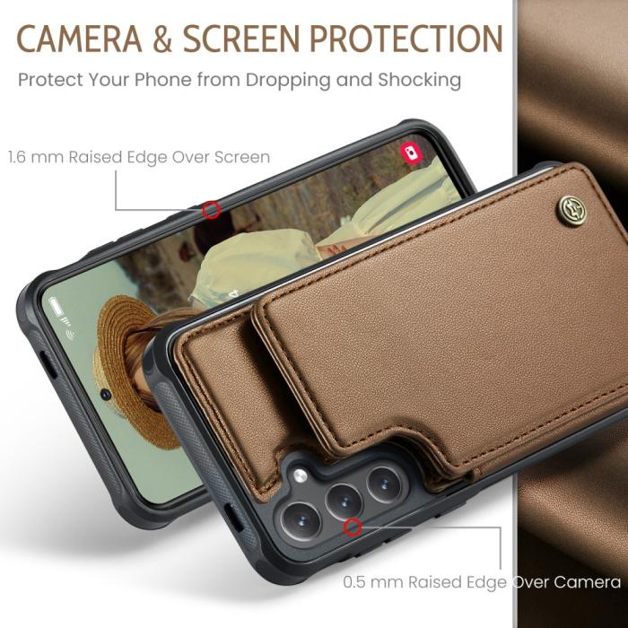 Bild 6, CASEME Samsung Galaxy S25 Skal RFID Kickstand Brun