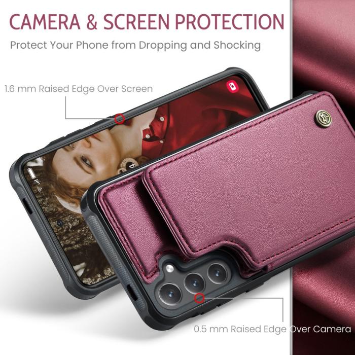 Bild 6, CASEME Samsung Galaxy S25 Skal RFID Kickstand Röd