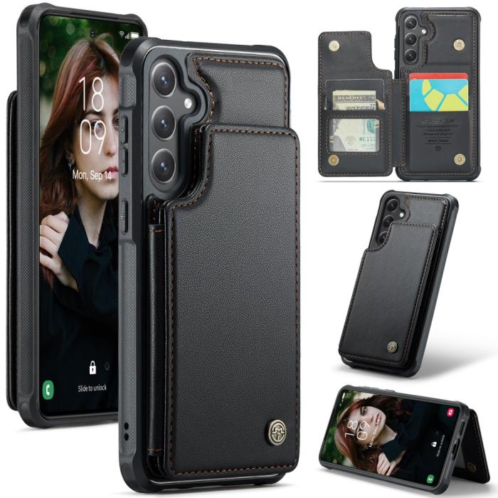 Bild 1, CASEME Samsung Galaxy S25 Skal RFID Kickstand Svart