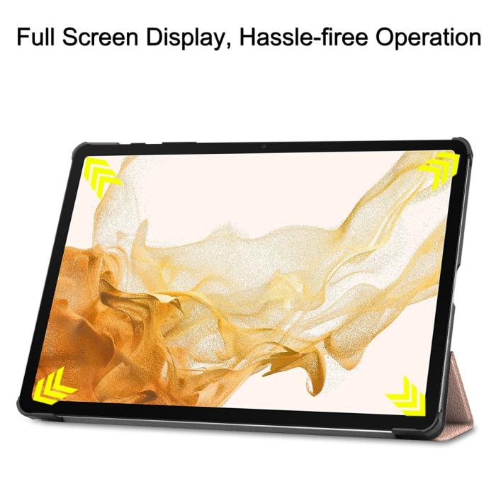 Bild 3, Galaxy Tab S10 Plus/S9 Plus/S9 FE Plus Fodral Tri-Fold Roséguld