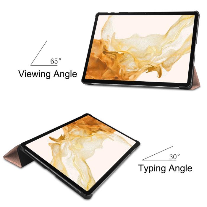 Bild 5, Galaxy Tab S10 Plus/S9 Plus/S9 FE Plus Fodral Tri-Fold Roséguld