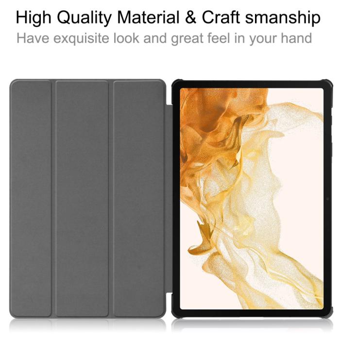Bild 2, Galaxy Tab S10 Plus/S9 Plus/S9 FE Plus Fodral Tri-Fold Grå