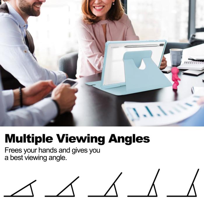 Bild 3, Samsung Galaxy Tab S10 Plus Fodral 360° Rotation Blå