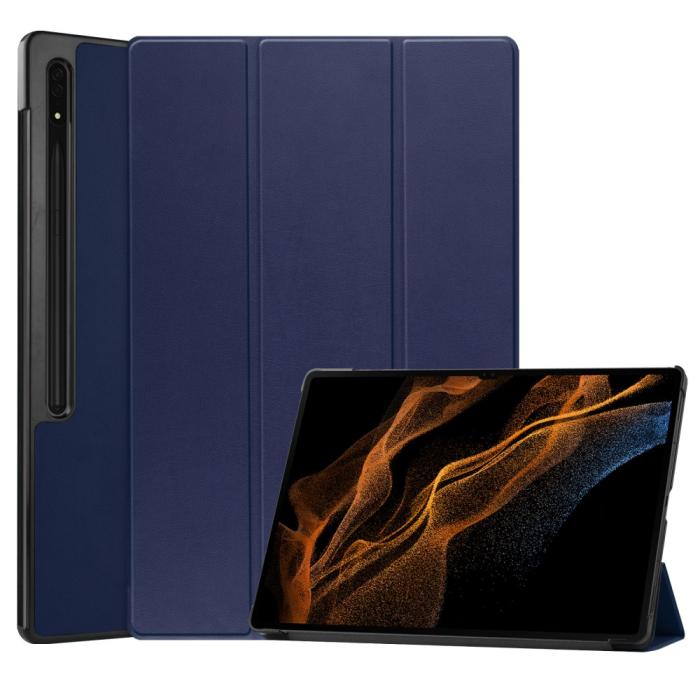 Bild 1, Galaxy Tab S10 Ultra/S9 Ultra/S8 Ultra Fodral Tri-Fold Blå