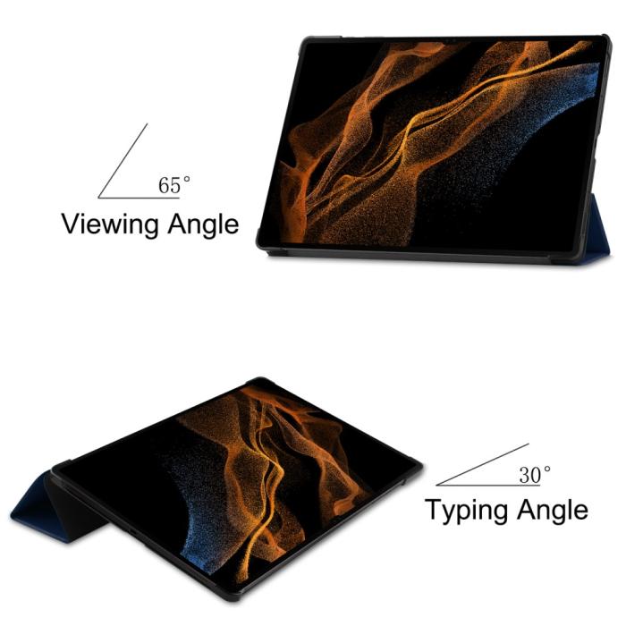 Bild 4, Galaxy Tab S10 Ultra/S9 Ultra/S8 Ultra Fodral Tri-Fold Blå