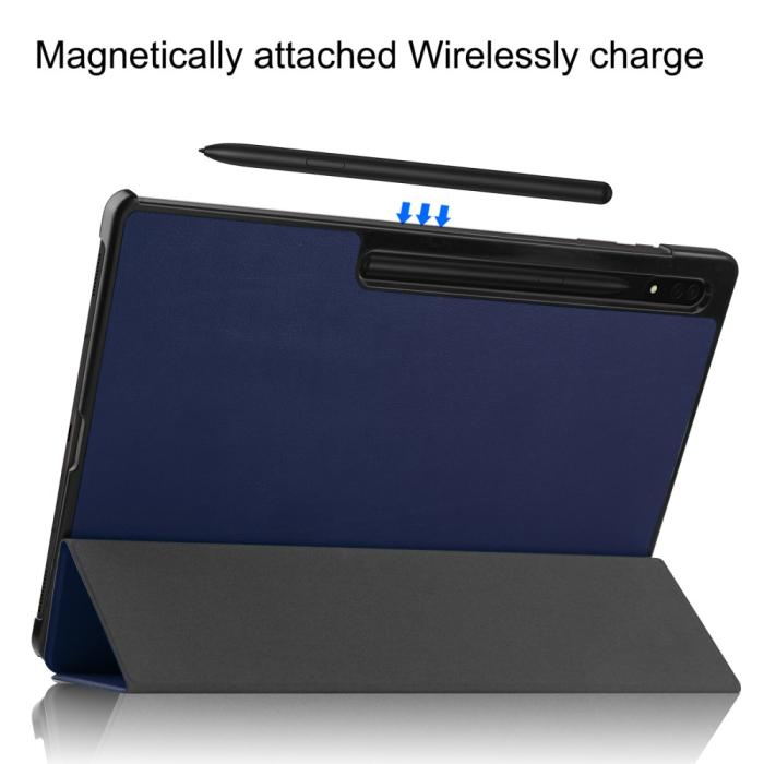 Bild 6, Galaxy Tab S10 Ultra/S9 Ultra/S8 Ultra Fodral Tri-Fold Blå