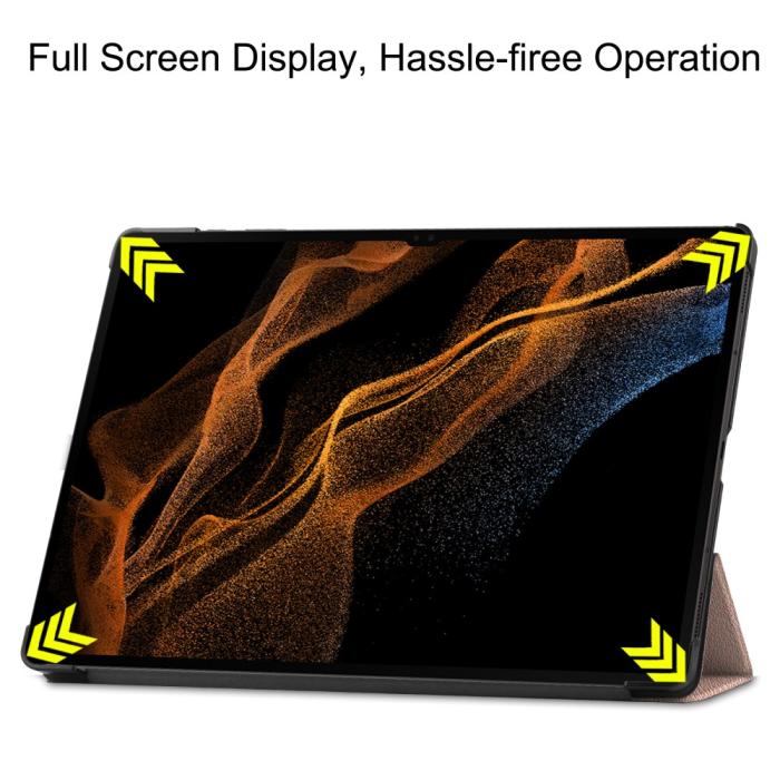 Bild 5, Galaxy Tab S10 Ultra/S9 Ultra/S8 Ultra Fodral Tri-Fold Roséguld