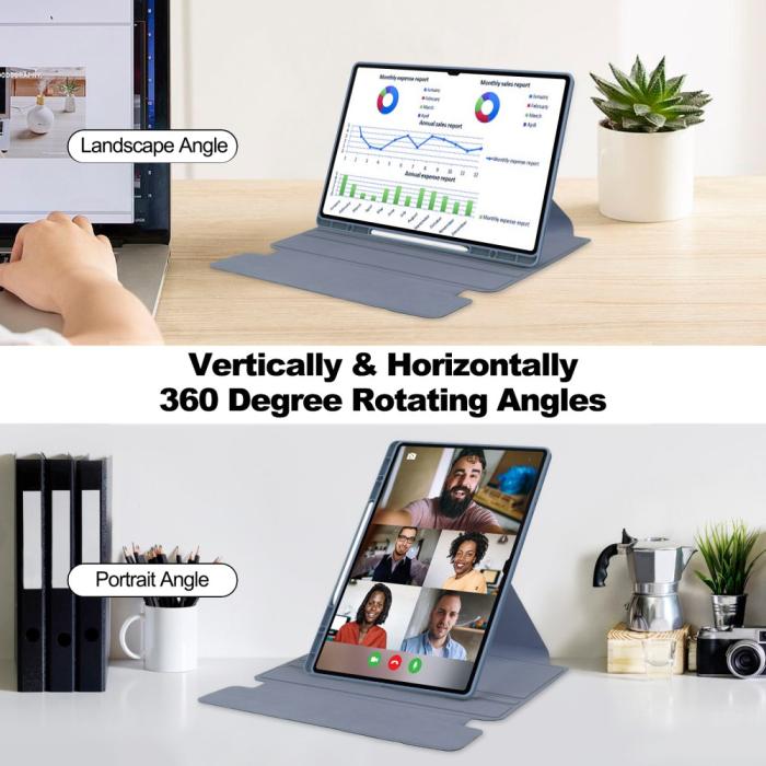 Bild 4, Samsung Galaxy Tab S10 Ultra Fodral 360° Rotation Lila