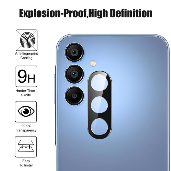 Bild 3, Samsung Galaxy S25 Linsskydd Härdat Glas Svart