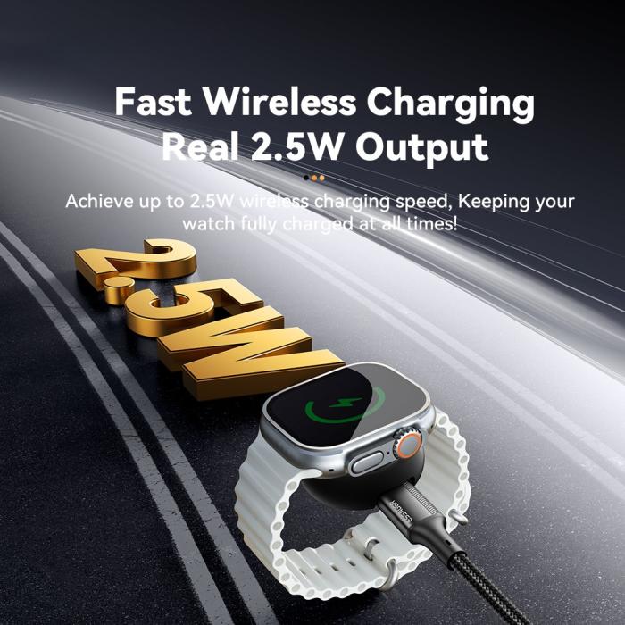 Bild 4, ESSAGER Apple Watch Magnetisk Trådlös Laddare Slim USB-C