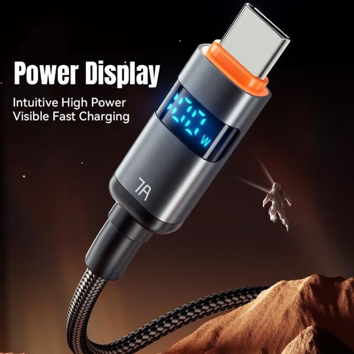 Bild 3, ESSAGER 1 m 100W 7A USB-C Laddningskabel Svart