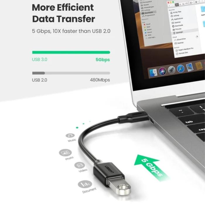 Bild 4, UGREEN USB-C Hane - USB-A 3.0 Hona Adapter Svart
