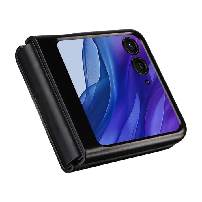 Bild 4, Motorola Razr 50 5G Skal Litchi Textur Svart