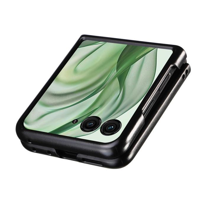 Bild 5, Motorola Razr 50 Ultra 5G Skal Litchi Textur Svart