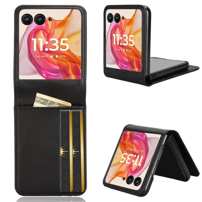 Bild 1, Motorola Razr 50 Ultra 5G Skal Med Kortfack Läder Svart