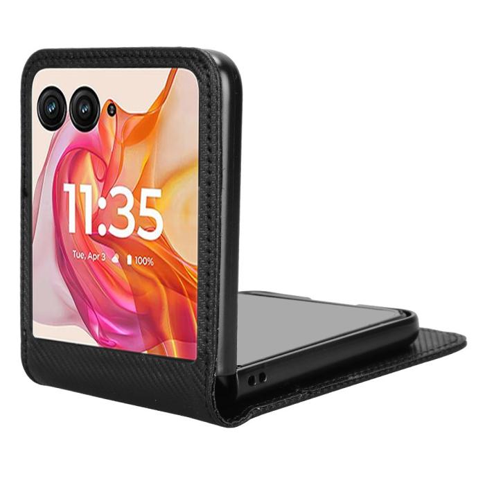 Bild 3, Motorola Razr 50 Ultra 5G Skal Med Kortfack Läder Svart