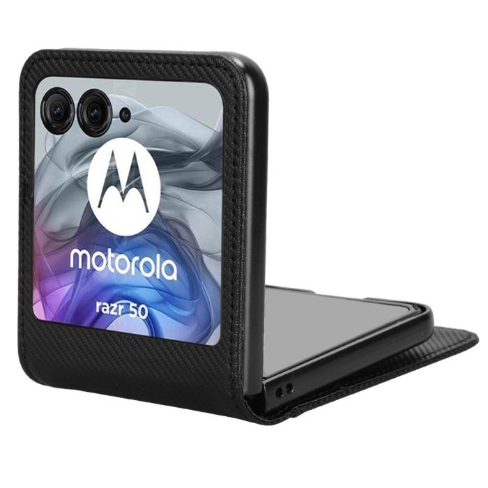 Bild 3, Motorola Razr 50 5G Skal Med Kortfack Läder Svart
